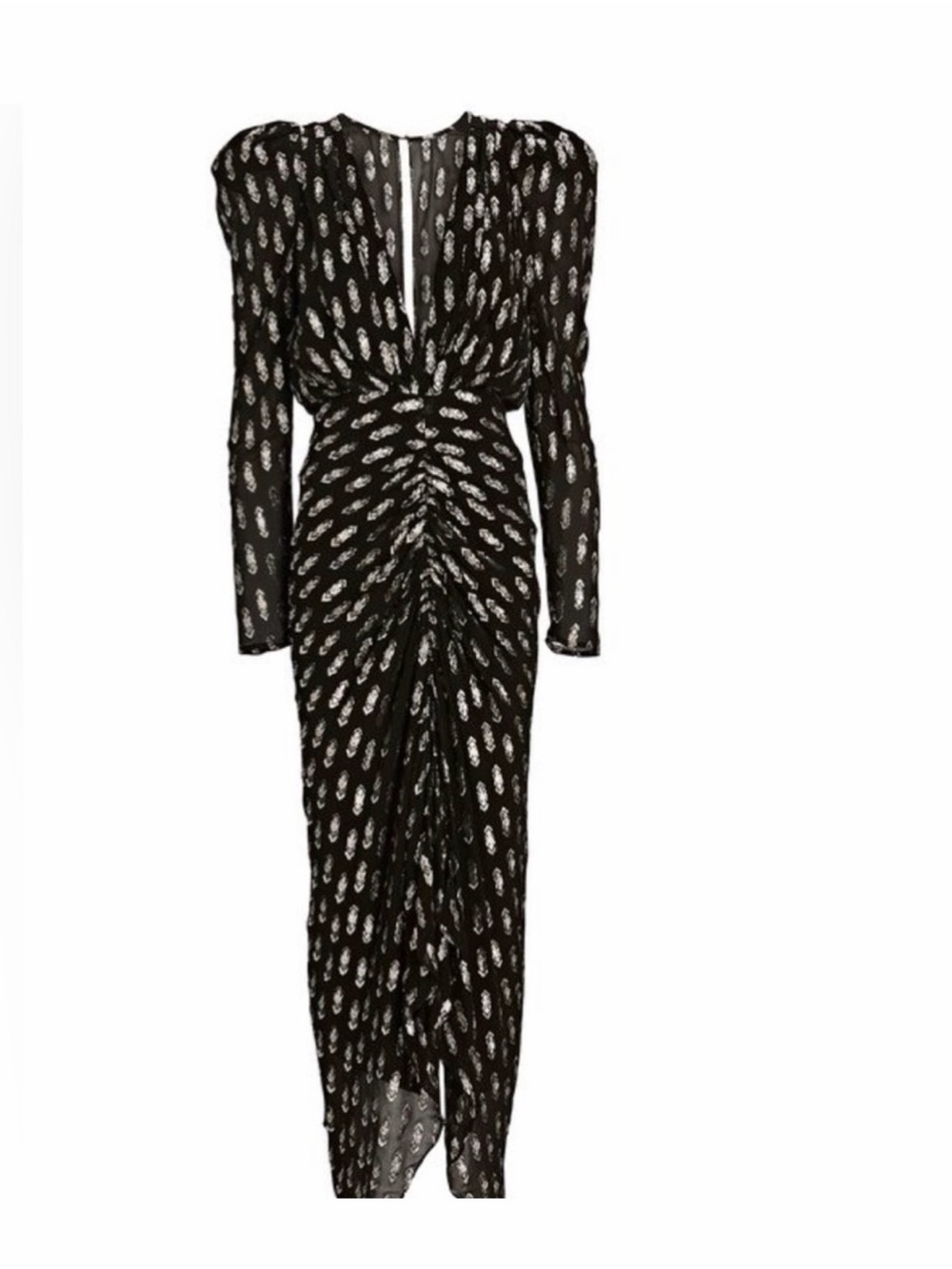 Ronny Kobo Black Metallic-Print Astrid Dress